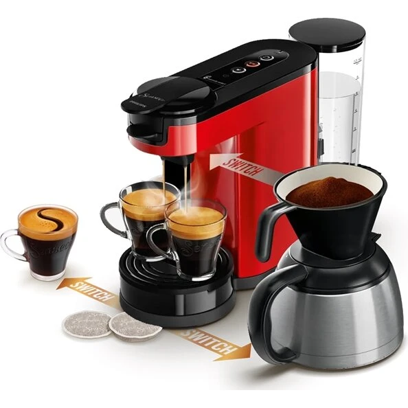 Philips Senseo Switch 2i1 Rød (HD6592/84)