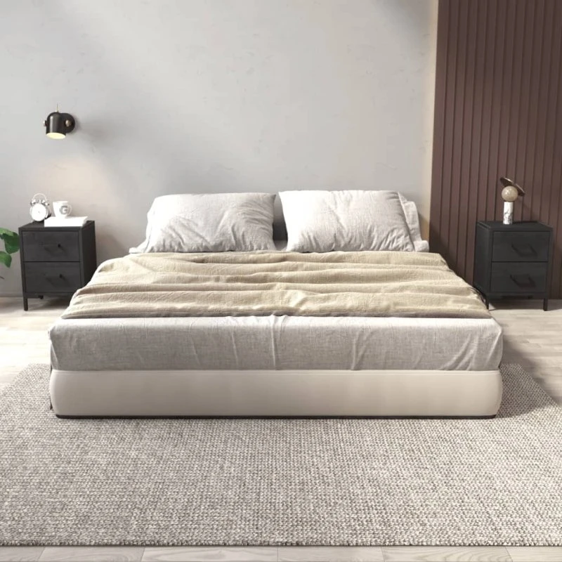 Sengeborde i massivt fyrretræ 2 stk. 36x30x45 cm - sort