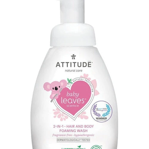 Baby Leaves 2-i-1 Hair & Body skumsæbe, parfumefri 295 ml
