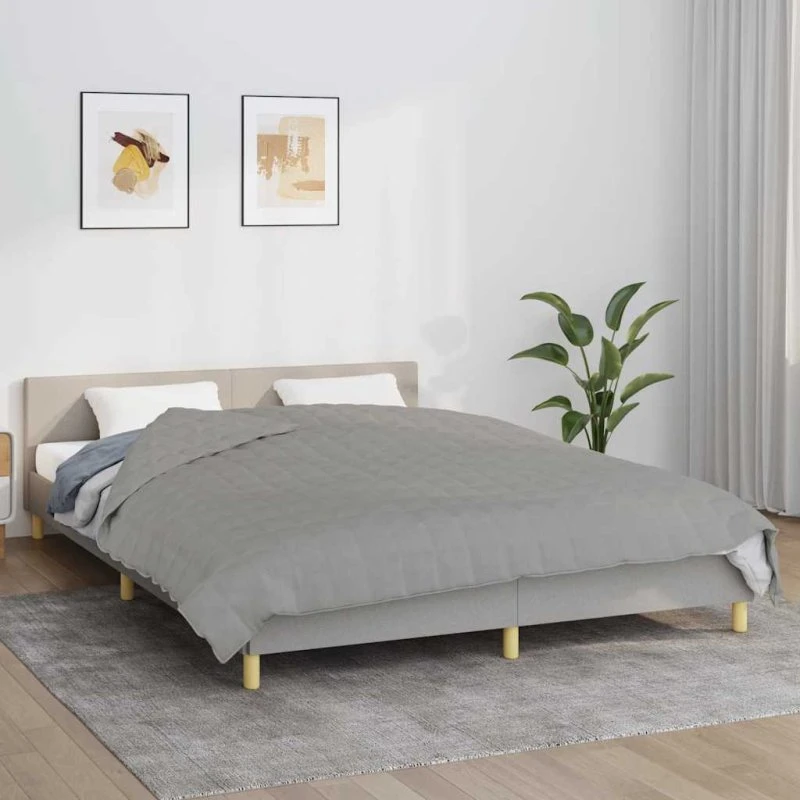 Tyngdetæppe 200x200 cm, 13 kg – Gråt bomuld