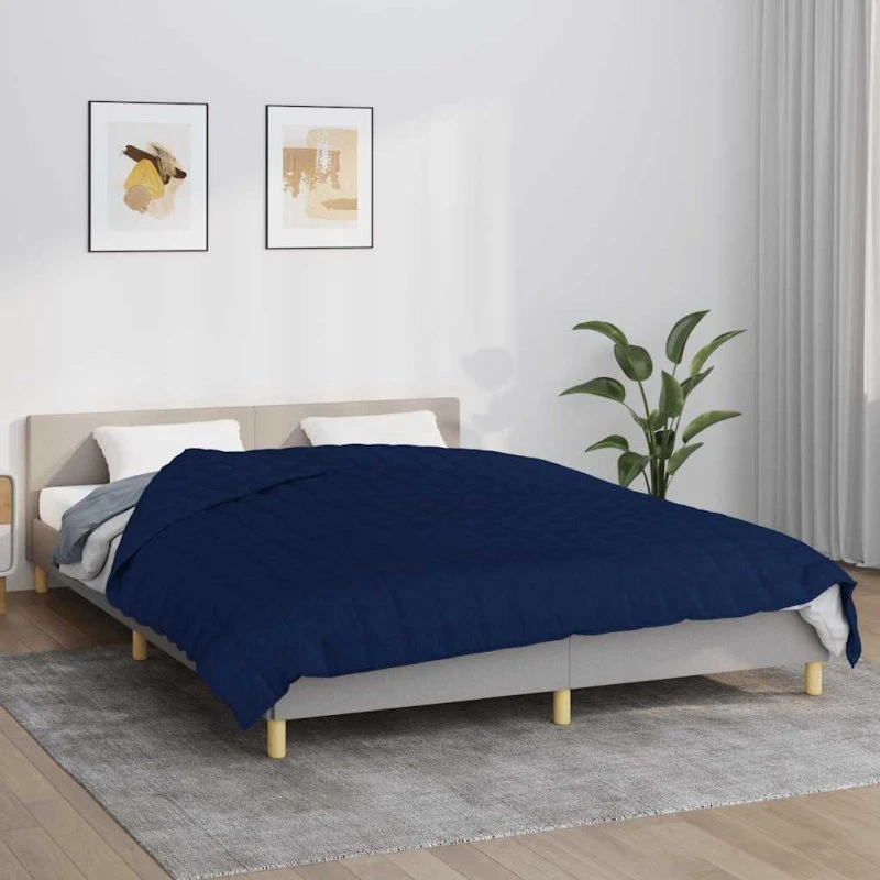 Tyngdetæppe 200x225 cm 13 kg - Blå bomuld