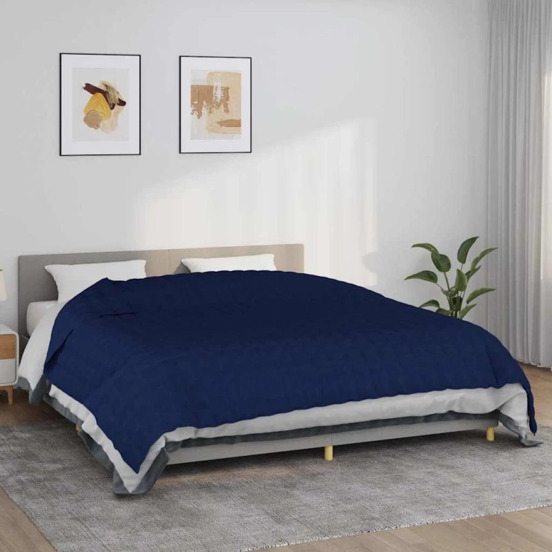 Tyngdetæppe 220x260 cm, 15 kg - Blå bomuld