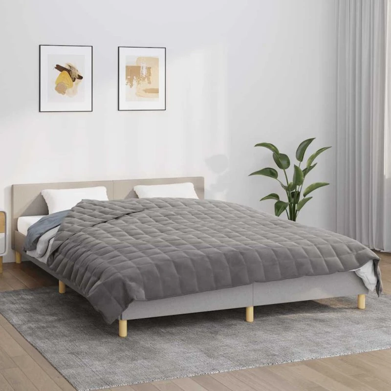 Tyngdetæppe 200x200 cm, 9 kg – Gråt komforttæppe