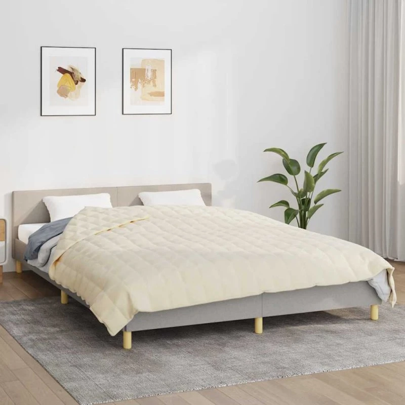 Tyngdetæppe 220x235 cm, 11 kg – lys creme