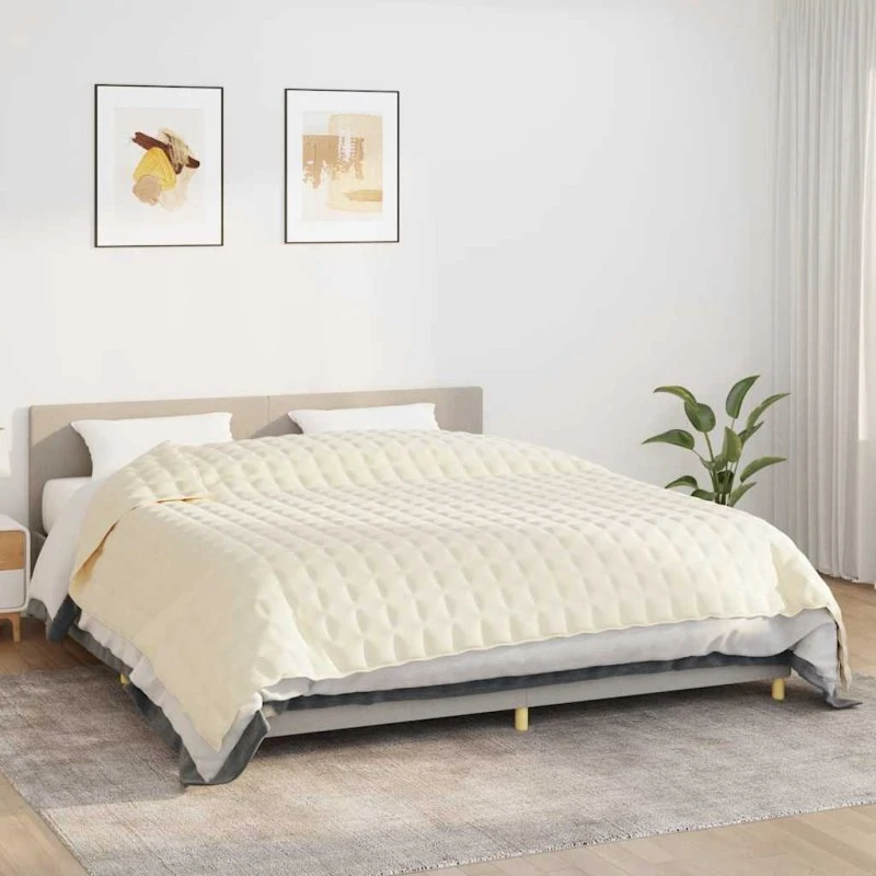 Tyngdetæppe 235x290 cm, 11 kg – lys creme