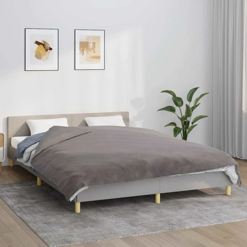 Tyngdetæppe 200x225 cm 13 kg med bomuldsbetræk - grå