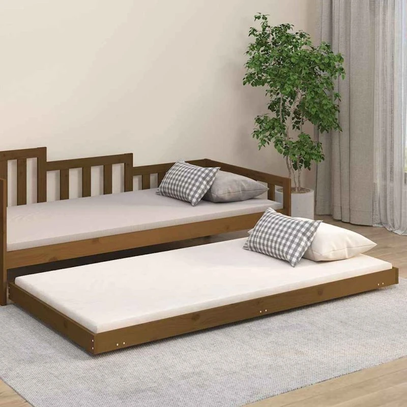 Sengeramme i massivt fyrretræ 100x200 cm – gyldenbrun