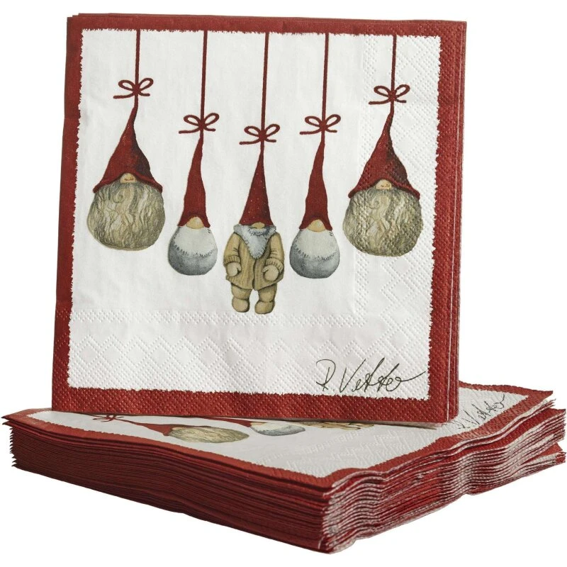 Nääsgränsgården Santas juleservietter 33x33 cm, 20 stk