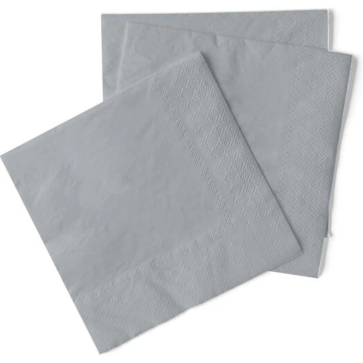 Mank frokostserviet 33x33 cm 20 stk – Sølv