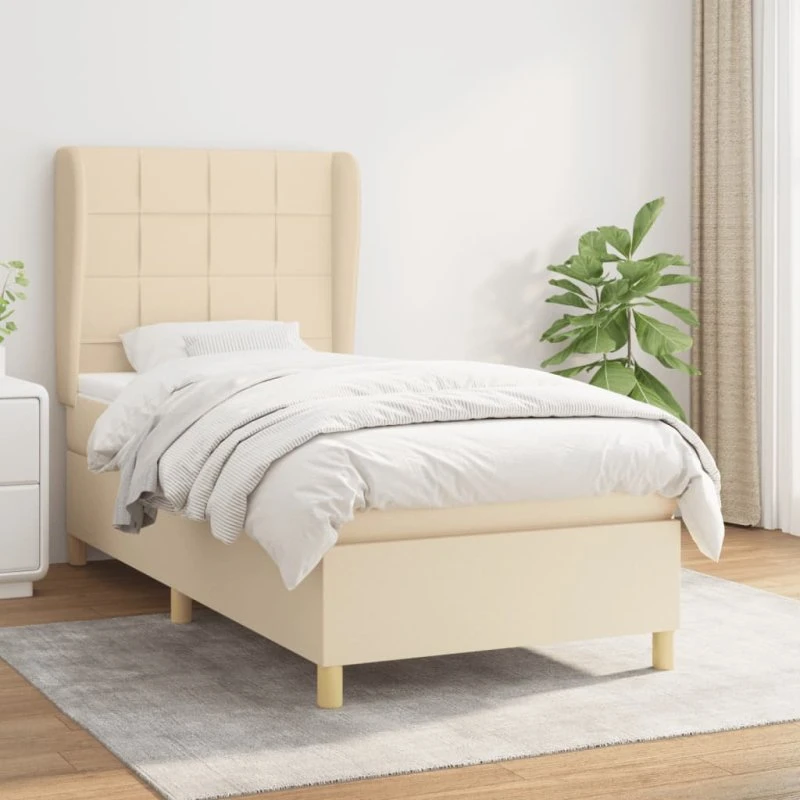Kontinentalseng 90x200 cm i creme – med pocketmadras