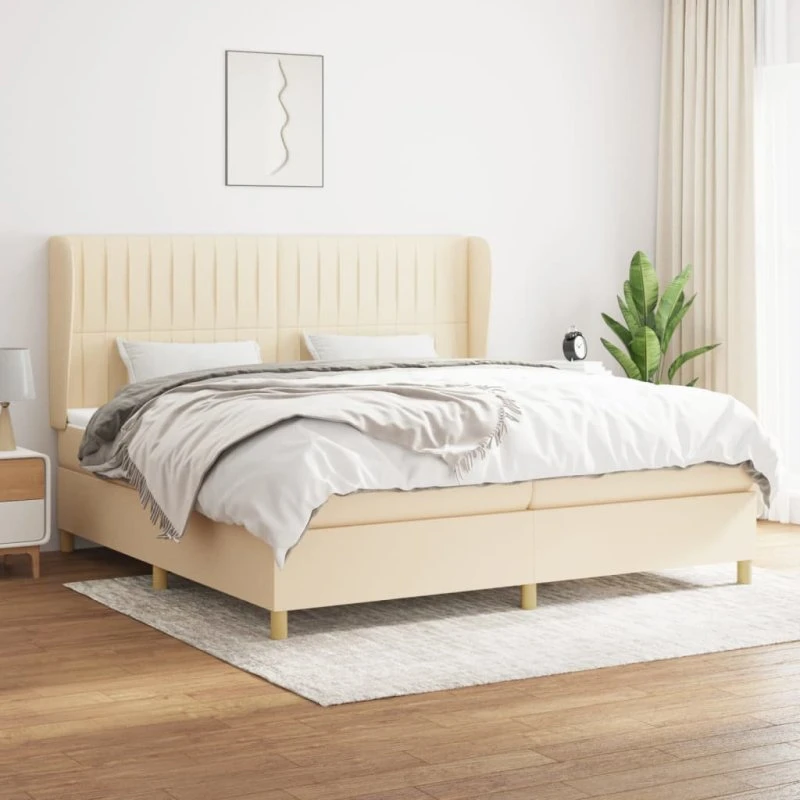 Kontinentalseng 200x200 cm med pocketmadras, creme