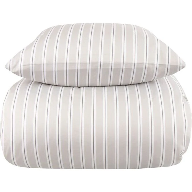 By Night dobbelt sengetøj 200x220 cm – 100% bomuldssatin, Stripe Grey