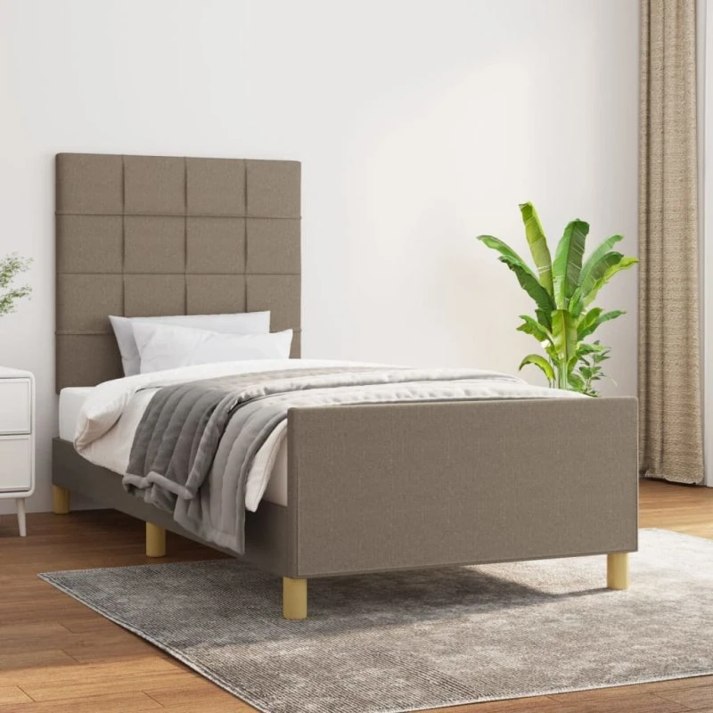 Sengeramme 90x200 cm i gråbrunt stof (uden madras)