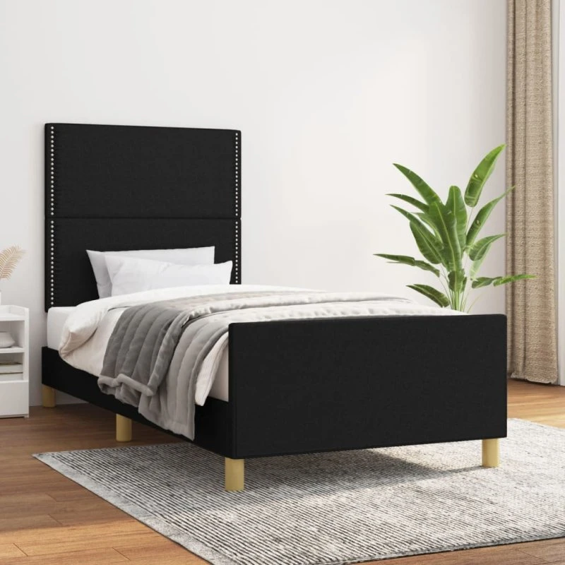 Sengeramme 80x200 cm i sort stof – uden madras