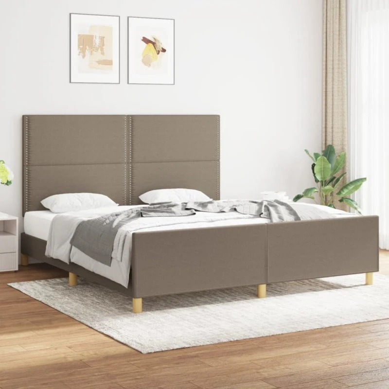 Sengeramme 180x200 cm i gråbrunt stof (uden madras)