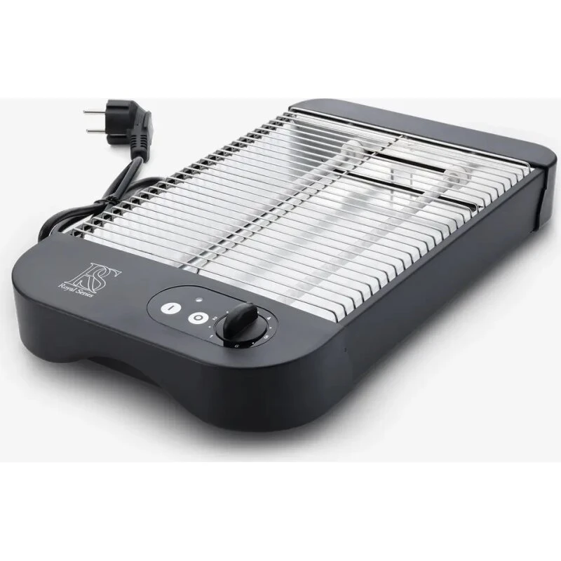 Royal Series Flad brødrister 600W – Sort (19,5×25 cm)