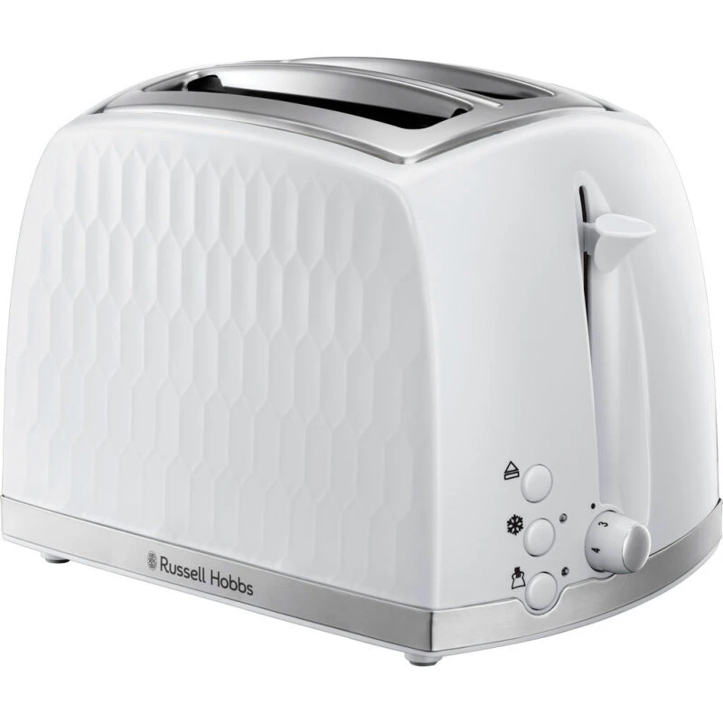 Russell Hobbs Honeycomb 2-skive brødrister, hvid