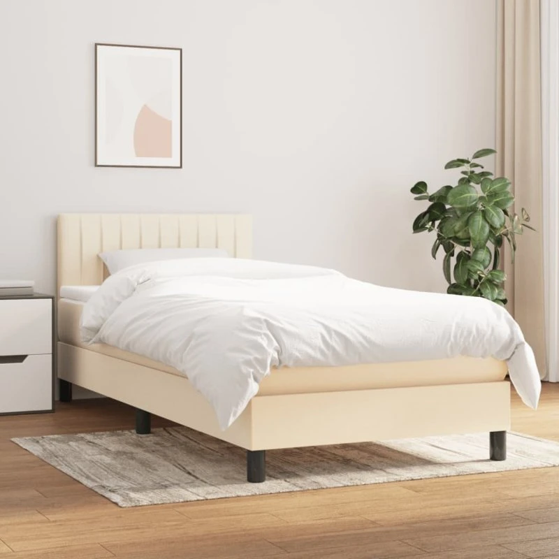 Kontinentalseng 80x200 cm med madras — creme stof