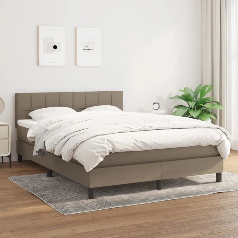 Kontinentalseng 140x200 cm med pocketmadras – gråbrun