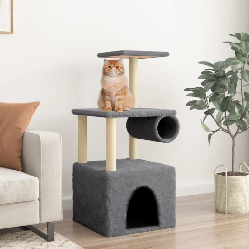 Kradsetræ 109,5 cm med sisal – mørkegrå