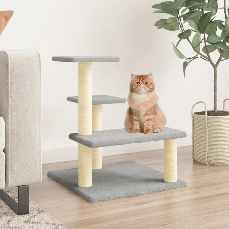 Kradsetræ med sisal 61 cm – lys grå