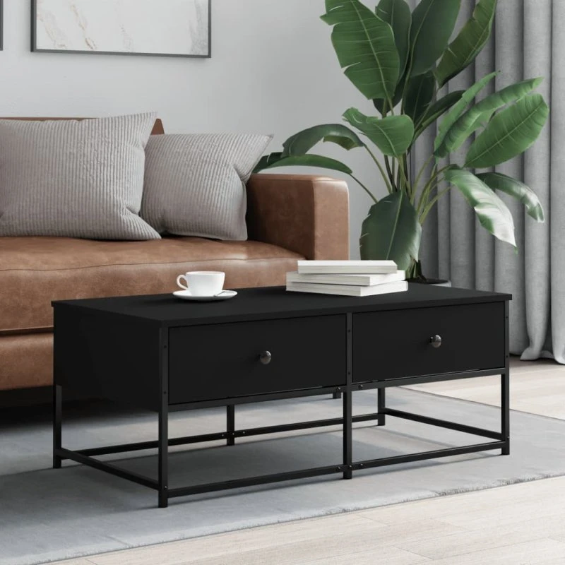Sofabord 100x51x40 cm - Sort konstrueret træ