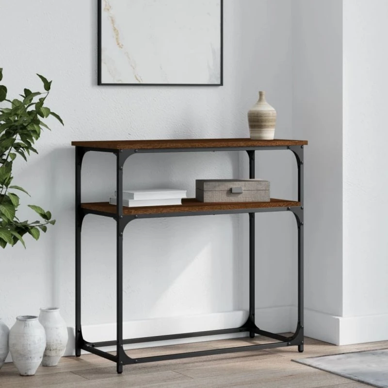 Konsolbord 75x35,5x75 cm, brun egetræsfarve