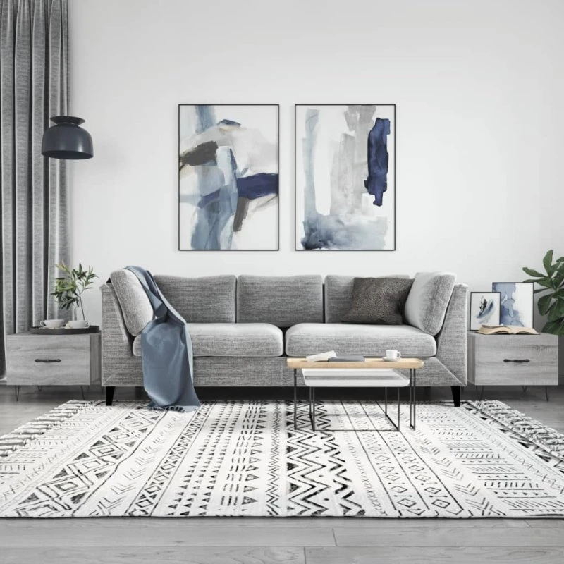 Sofaborde 2 stk. 50x50x40 cm – Grå Sonoma-eg