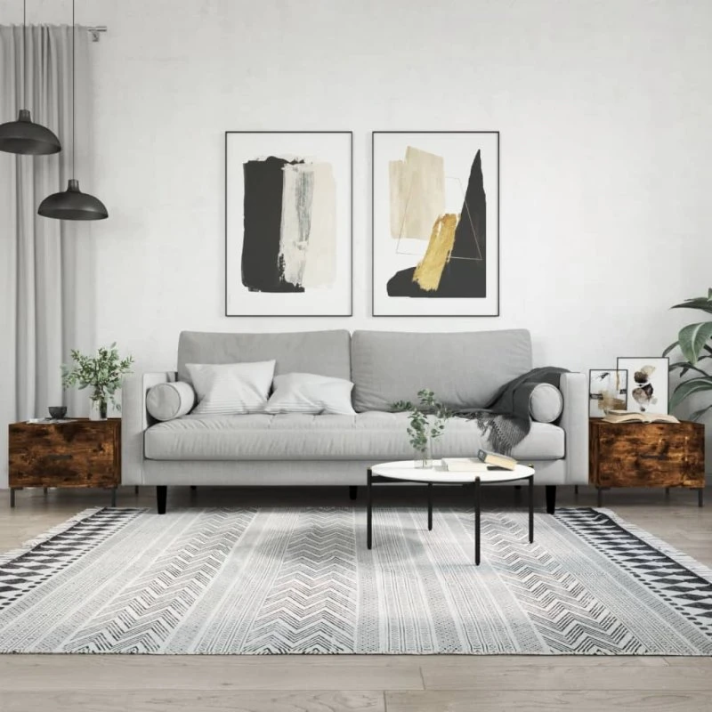 Sofaborde 2 stk. 50x50x40 cm – Røget egetræ
