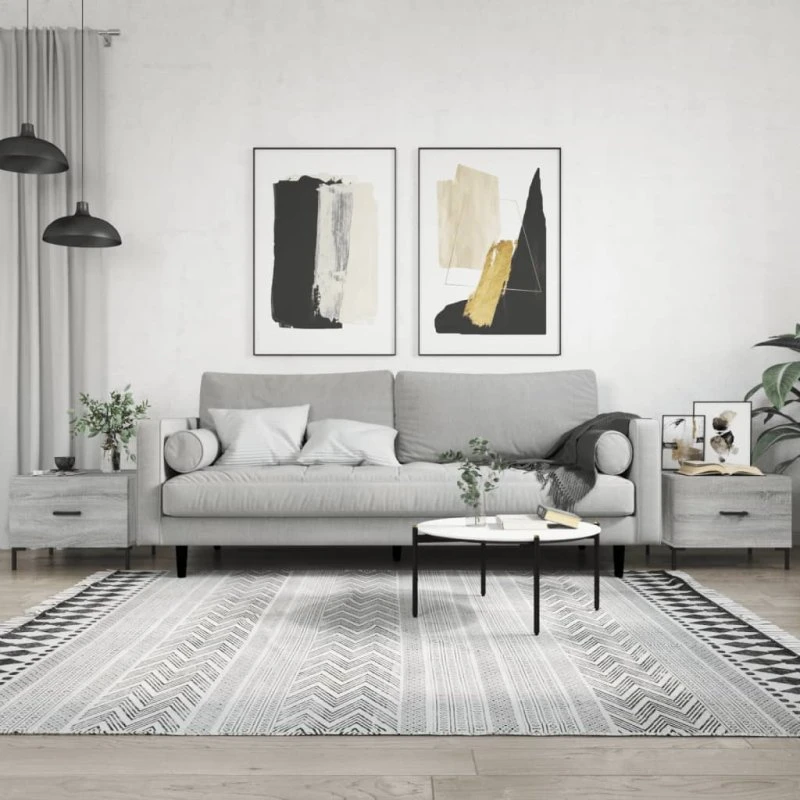 Sofaborde 2 stk 50x50x40 cm – Grå Sonoma Eg