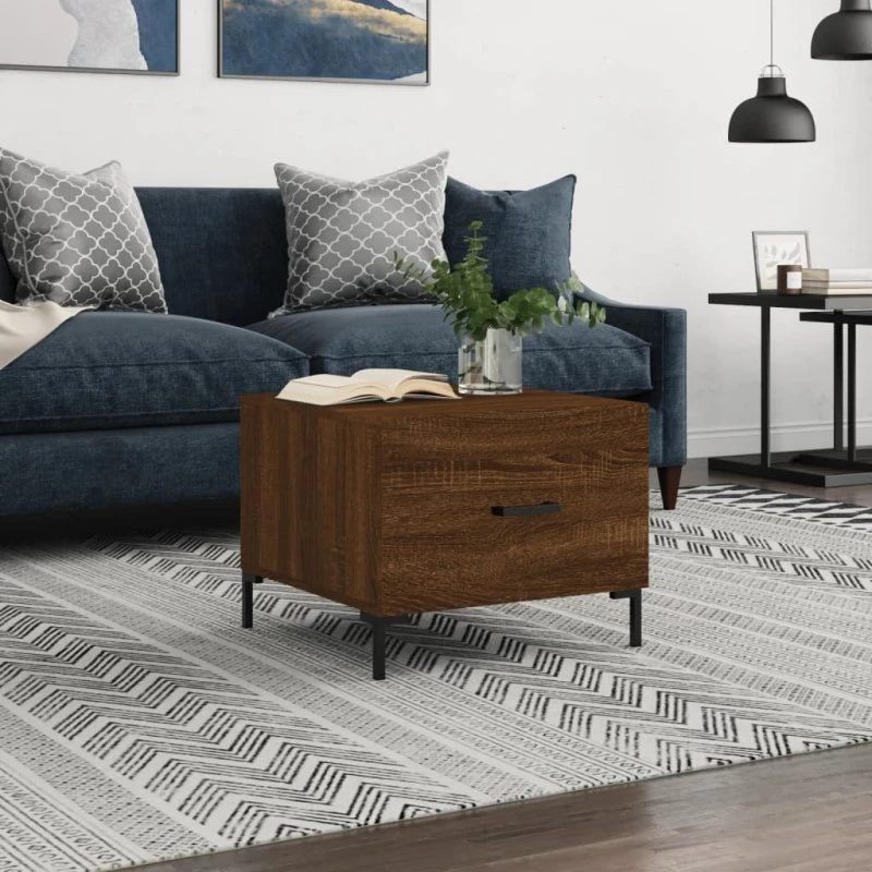 Sofabord 50x50x40 cm i konstrueret træ – egetræsfarve