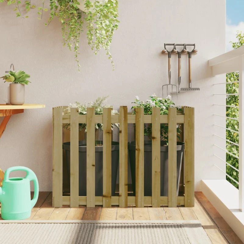 Højbed stakitdesign 100x50x70 cm - imprægneret fyrretræ