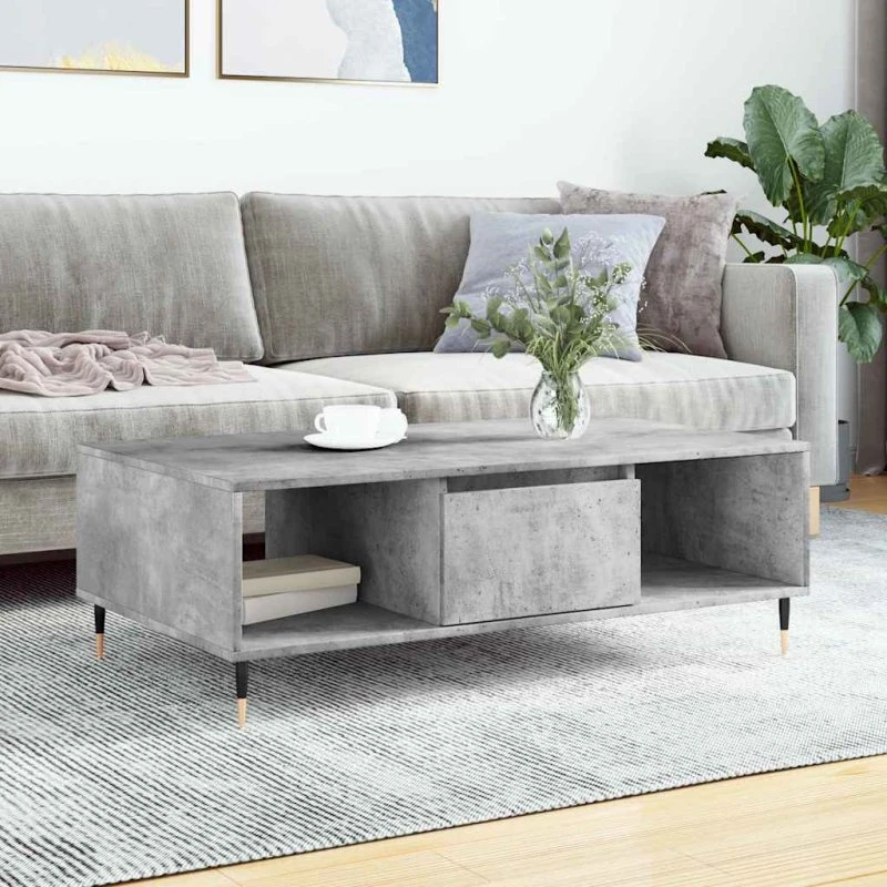 Sofabord 104x60x35 cm i konstrueret træ – betongrå