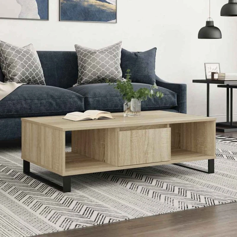 Sofabord 104x60x35 cm - konstrueret træ, Sonoma-eg