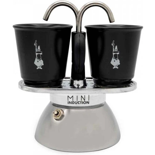 Bialetti Mini Express Induktionsmoka 2 kopper (90 ml) - Sort/Stål