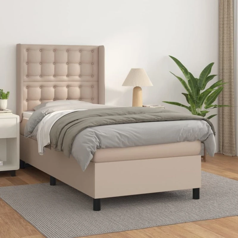 Kontinentalseng 80x200 cm kunstlæder – Cappuccino