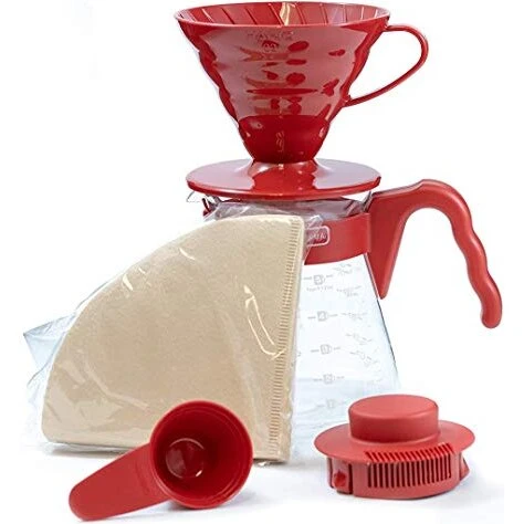 HARIO V60 Coffee Server 02 Set – Rød (VCSD-02R)
