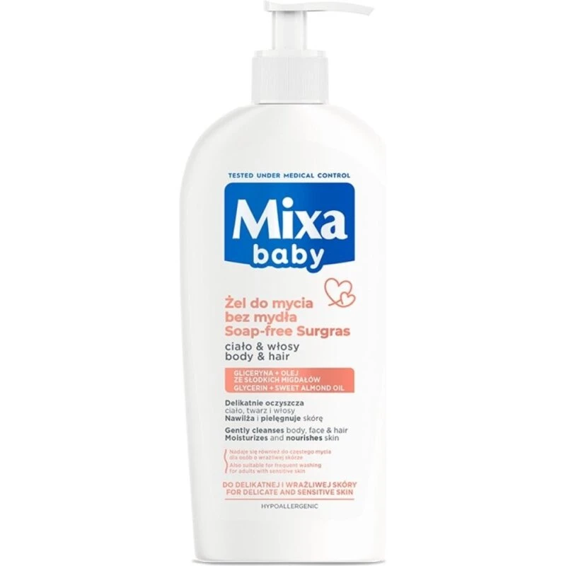 Mixa Baby Gentle 2-i-1 shampoo og badegel 400 ml