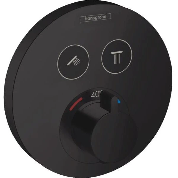 hansgrohe ShowerSelect S væghængt termostatarmatur 2-udtag, mat sort