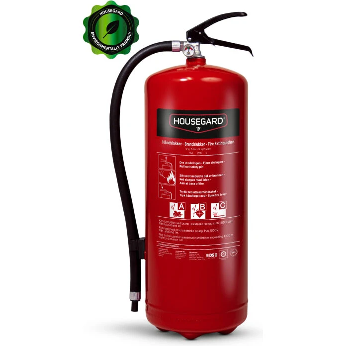 Housegard Pulverslukker 12 kg, rød – 55A 233B C