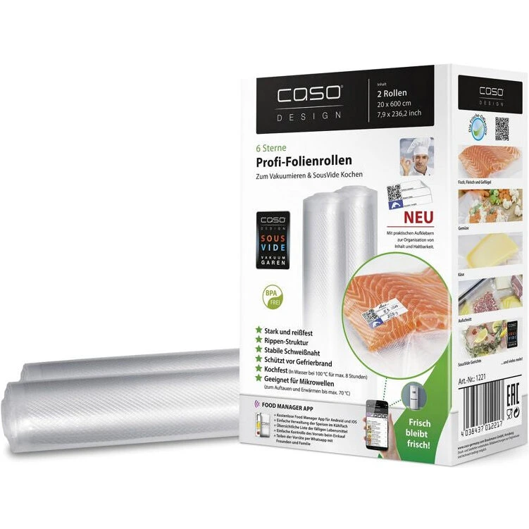 CASO vakuumruller 28x600 cm, 2 stk (BPA-fri)