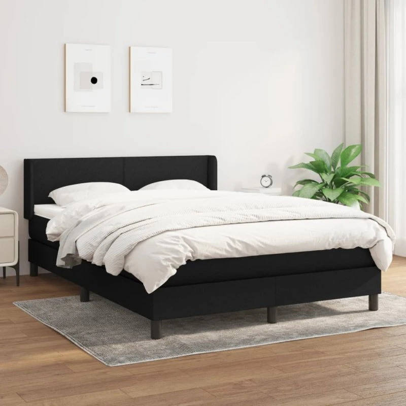 Kontinentalseng 140x190 cm med madras - sort stof