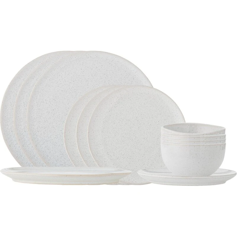 Bloomingville Addison bordservice 12 dele, hvid stentøj