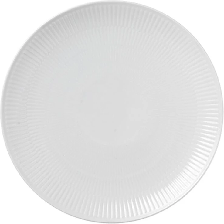 Royal Copenhagen Hvid Riflet coupe-tallerken 27 cm