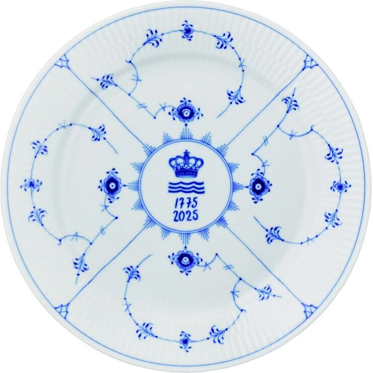 Royal Copenhagen Jubilæumstallerken Musselmalet Riflet 27 cm