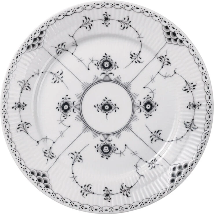 Royal Copenhagen Sort Musselmalet Halvblonde tallerken 22 cm