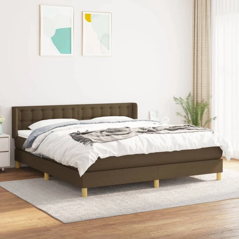 Kontinentalseng 160x200 cm med pocketmadras - mørkebrun