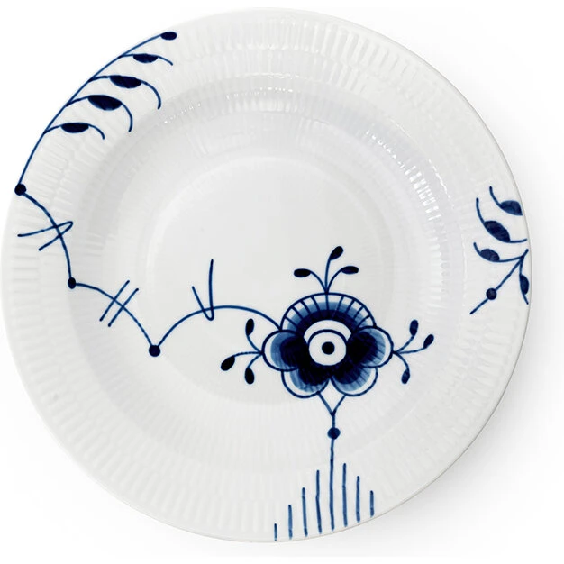 Royal Copenhagen Blå Mega Riflet dyb tallerken 27 cm