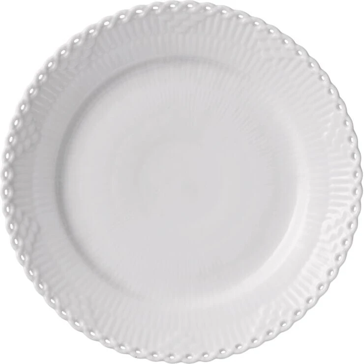 Hvid Helblonde tallerken 19 cm