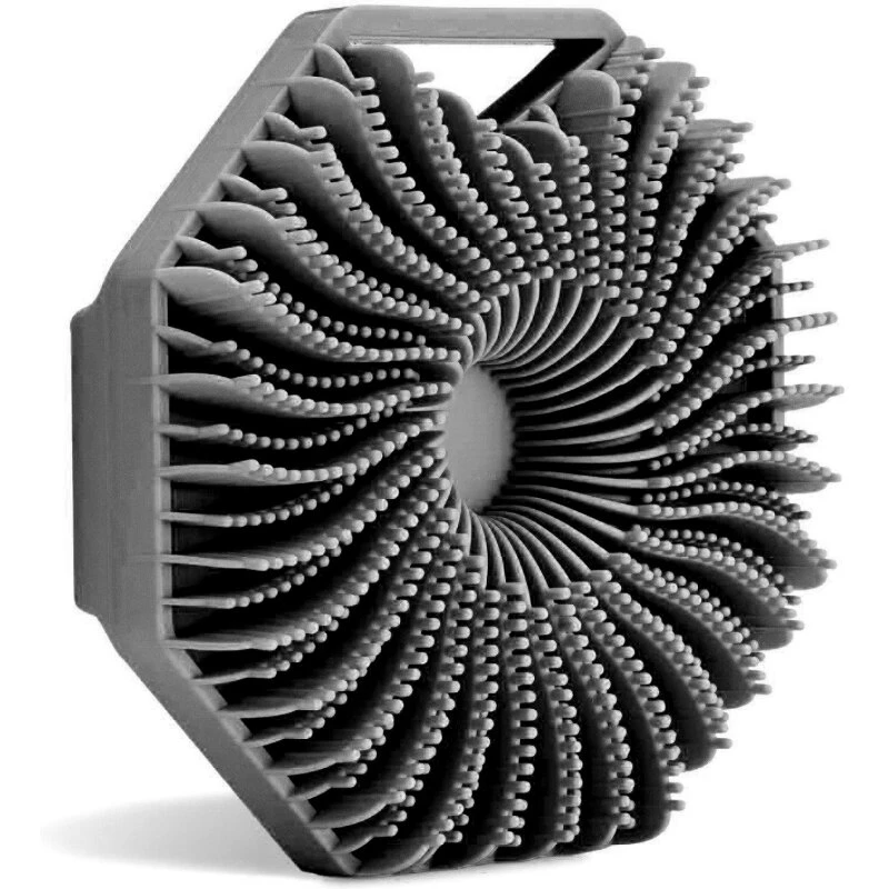 INF Silikone badebørste og massagebørste, grå 10,5×3,8×2 cm